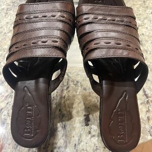 Born Dark Brown Leather Mules